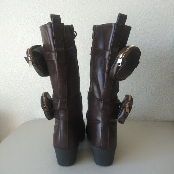 Link girls size 4 (equivalent to 5.5 women's shoes) dark brown high heel boot - Picture 2 of 15